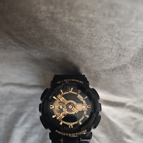Casio G-Shock GA-110GB-1ADR Men's Black Gold Resin Analog Digi Watch- Express