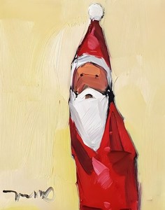 Christmas Gnome 9x12 Canvas PRINT of Painting by Artist Jose TRUJILLO