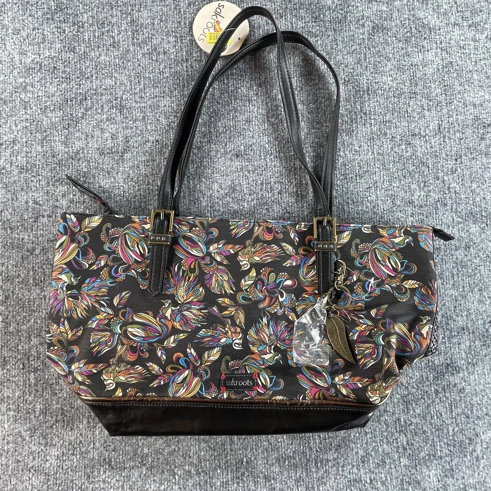 Bolso de Mano Sakroots Mujer Grande Estampado de Plumas Cartera Cuero Vegano Multicolor Foto 2 de 4