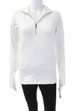 Spyder Womens Half Zip T-Neck Cameo Thermastretch Pullover Jacket White Size 8