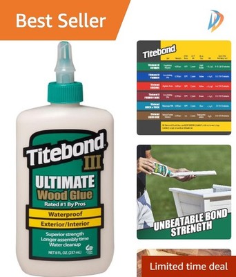 Titebond III Ultimate Wood Adhesive, 8 fl oz - Fast-Drying for Woodworking