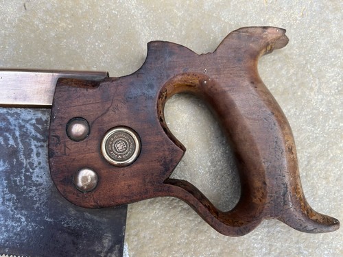 Vintage Tools, 14" brass backed tenon Saw By Henry Disston &Sons Philadelphia - Picture 9 of 10