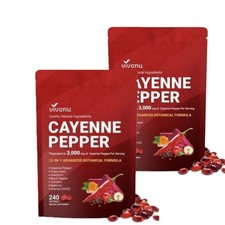 Cayenne Pepper Softgels Supplement, Supports Leg Vein, Heart and Blood