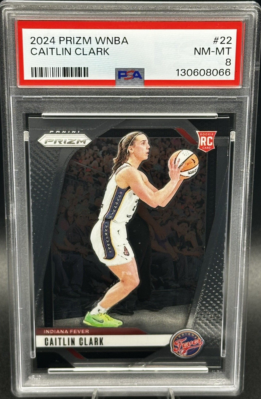 CAITLIN CLARK 2024 Panini Prizm WNBA Base Rookie Card PSA 8 NM-MT #22