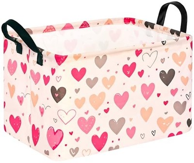  Rectang Heart Valentine's Storage Basket Gift Shelf Basket Storage color heart