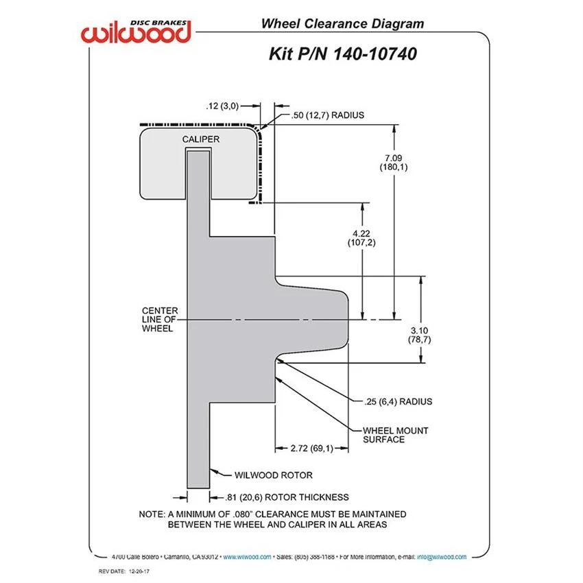 Wilwood 140-10740-D DP6 Front Disc Brake Kit, 1962-72 Fits Mopar B/E-Body - Изображение 4 из 4