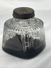 Antique Parker 2oz Art Deco Ink Bottle Made In USA Original Metal Screw Cap Rare