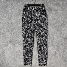 MNG By Mango Pants Womens Size 4 Tapered Comfy Office Casual Chic Bold Abstract