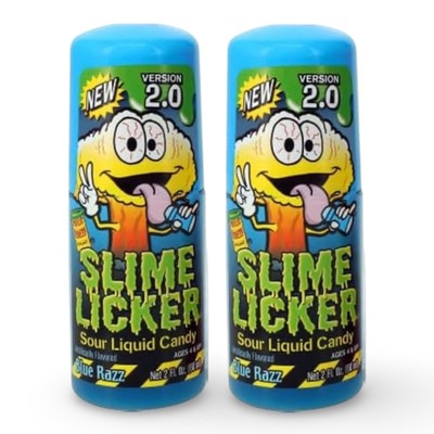 Toxic Waste Slime Licker V2 Sour Rolling Liquid Candy - Blue Raspberry 2 Pack