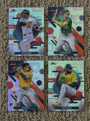 2025 Topps Finest ATHLETICS Checkerboard Refractor Lot (4) Muncy RC/2 Rooker +