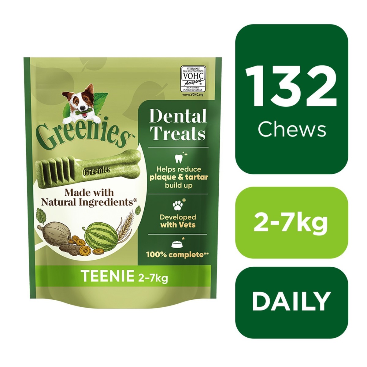 132 Greenies Original Teenie Toy Dog Treats Dog Chews (6x170g