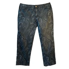 Women's Style & Co paisley cropped jeans size 16 dark wash