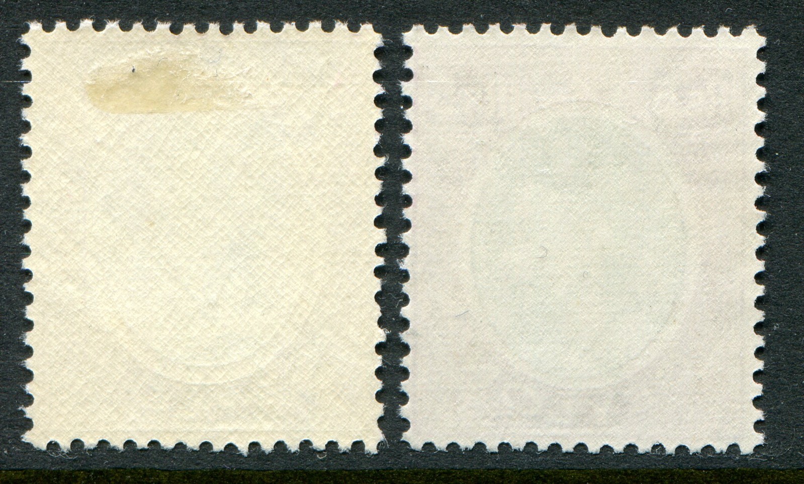 Ceylon 1938-48 5r x2 SG 397 & 397a hinged mint (cat. £115 as u/m) 'B'