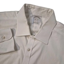 Brooks Brothers Shirt Mens 16-33 White Soho Fit Non-Iron Stretch Supima Cotton