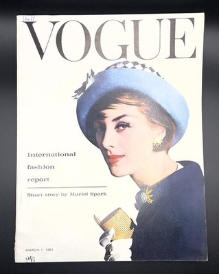 Vintage Vogue Magazine March 1961 Issue 1 Muriel Spark Fashion Collectible