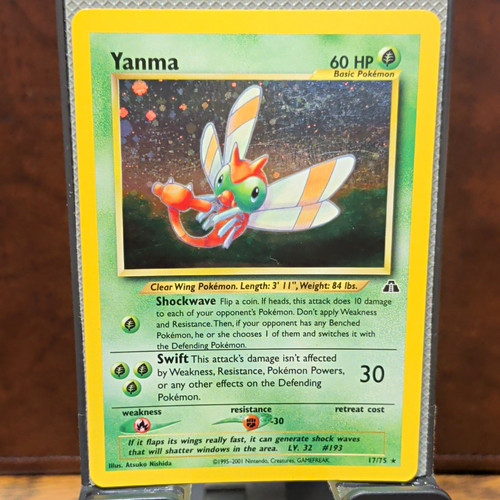 Pokemon TCG Yanma 17/75 Neo Discovery Holo Rare English Unlimited 2001 60 HP