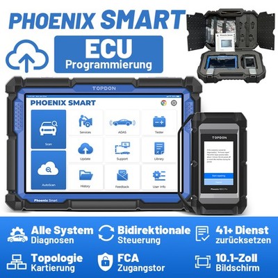 TOPDON Phoenix Smart Kfz Diagnosegerät Online ECU Codierung J2534 CAN-FD DoIP DE