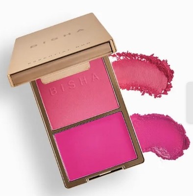 Bisha Essential Duo Blush Set Dubai Bright Pink Crème + Powder Blush 12g NIB!  