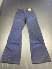Vintage Seafarer Jeans Mens 28x35 Blue Bell Bottom Navy Dungaree Talon Zip Pants