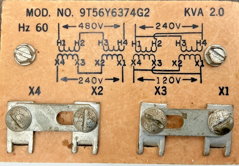 Transformador GE General Electric 9T56Y6374G2 2.0KVA 240/480V 120/240V 60HZ - Imagem 2 de 4