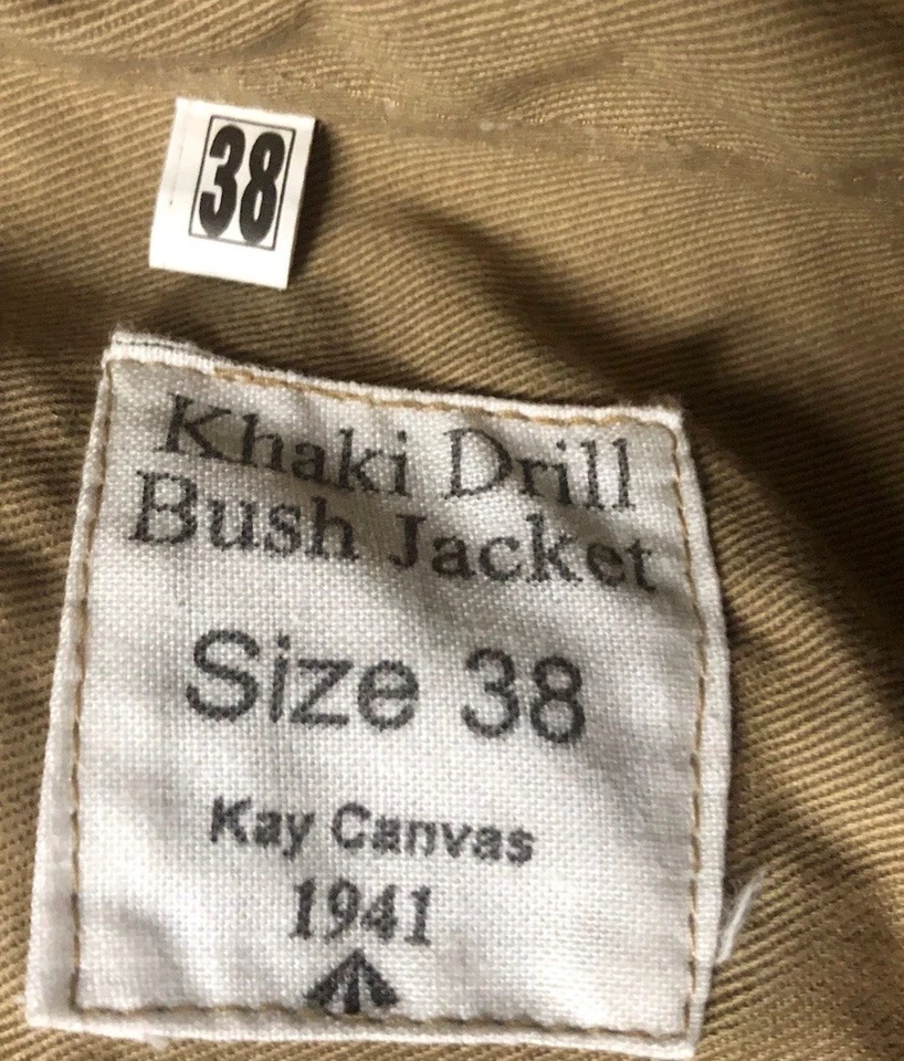 Replica WW2 British Army RAF KD Kay Canvas 1941 Khaki Drill Bush Jacket Men M 38 - Image 3 of 4