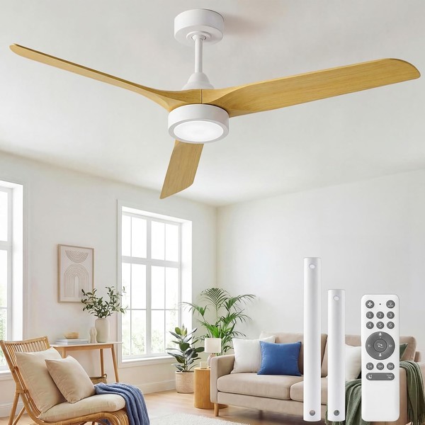 Ateroll 132 Cm Deckenventilator Mit Beleuchtung Und Fernbedienung, Ultraleiser-image