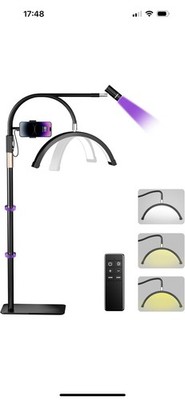 Wimpernlampe Halbmondlicht für Wimperntechnik mit 3 Farbtemperatur, Wimpernlampe w