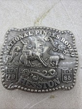NFR 1985 NATIONAL FINALS RODEO  HESSTON COLLECTOR BELT BUCKLE Small