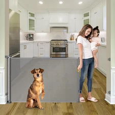 55 Inch Retractable Baby Gate for Stairs Retractable Dog Gates for Doorways Outd