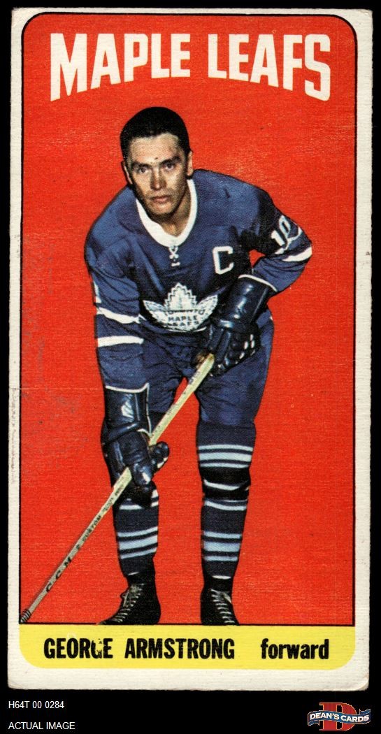 George Armstrong #69 Hockey Cards 1964 Topps trading card — raw and PSA graded price guide