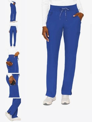 3XL Medical Scrub Pants Med Couture MC2702 Insight Zipper Royal Blue NWT