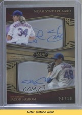 2019 Topps Tier One Clear Dual 10/10 Noah Syndergaard Jacob deGrom Auto READ 9cf