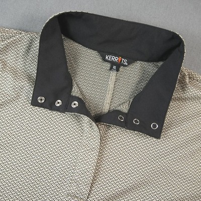 Kerrits Performance 1/4 Snap Collar Riding Geometric Shirt Women XL Short Sleeve