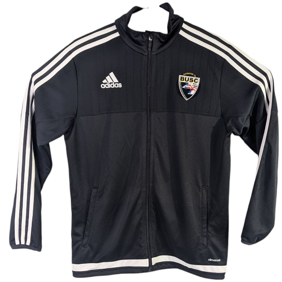 Adidas BUSC Soccer Jacket Mens Medium Black IFX Futbol Pleasanton Ballistic View 2