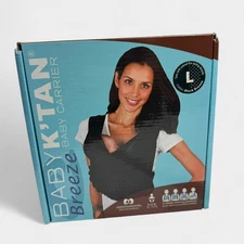 Baby K’tan Breeze Baby Carrier Black Size L Large Mesh Cotton Wrap Sling Carrier