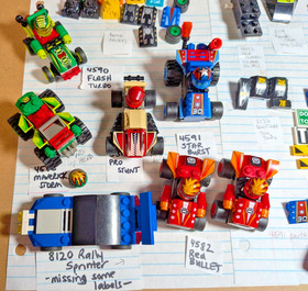 LEGO Racers Multi Set 100% Tiny Turbos + Parts Lot w 8661 8663 Canisters & Book