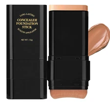 Concealer Foundation Stick,2 in 1 Long-Lasting Concealer Contour Sticks with Bru