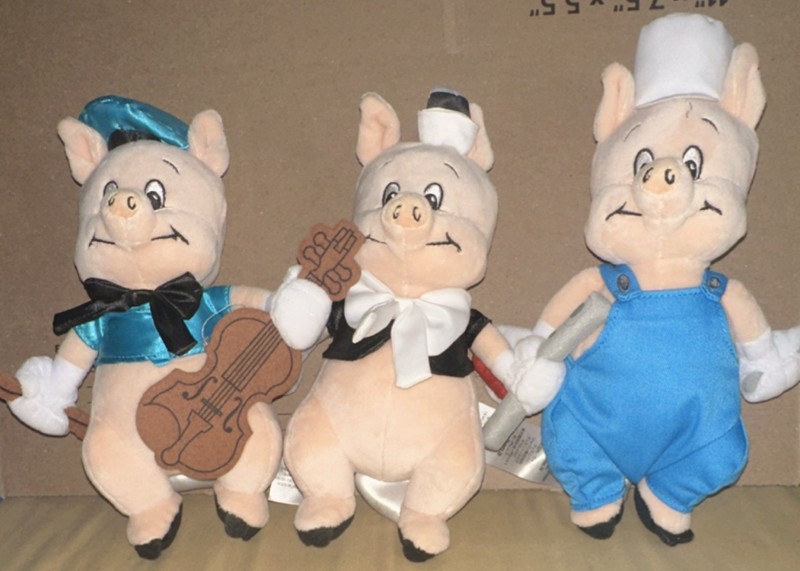 Disney 100 Decades Three Little Pigs Plush Toy Set Collectible (Bag With Tag)