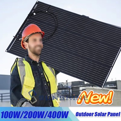 100W 200W 400W Ultra Thin Solar Panel Mono 12V P-Type Charger RV Home Off-Grid