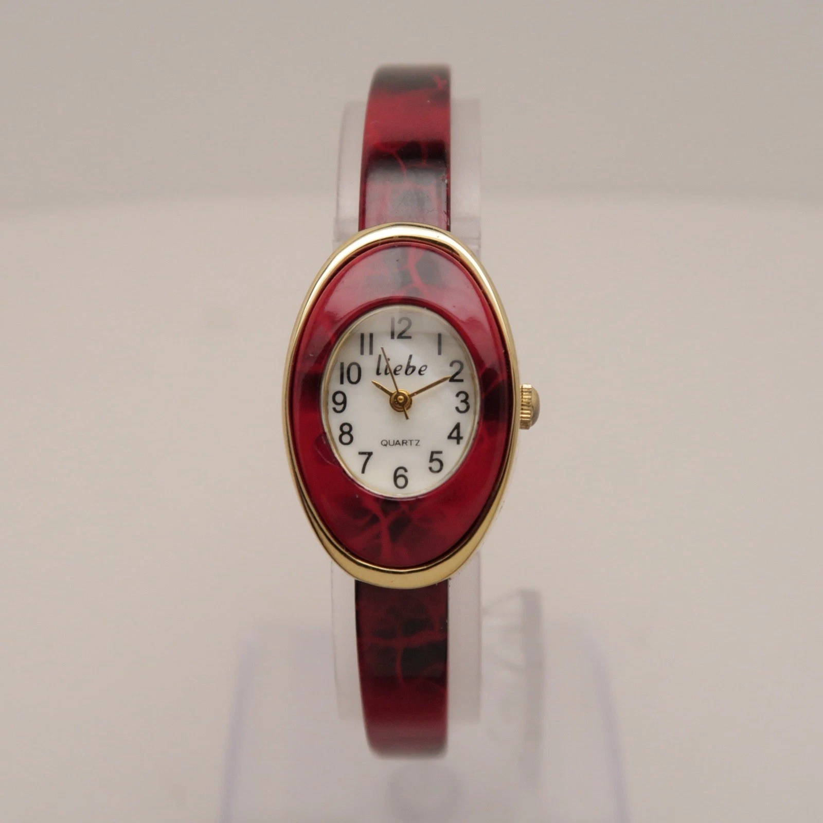 LIEBE Elegant Red Gold Tone Analog Quartz Women Vintage Watch W398 *WORKING