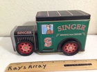 Vintage Singer Sewing Machines TIN Truck Moveable Wheels 2 storage compartments