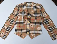 Jina Fashions Korean Vintage Top Plaid Pattern  Small 