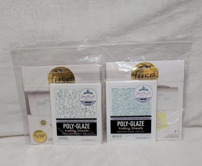 POLY-GLAZE Foiling Sheets Amythest And Happy Swirls BUNDLE 