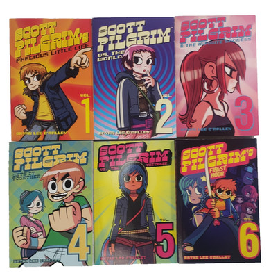 Scott Pilgrim Vol 1-6 Graphic Novels Paperback Books Original B/W