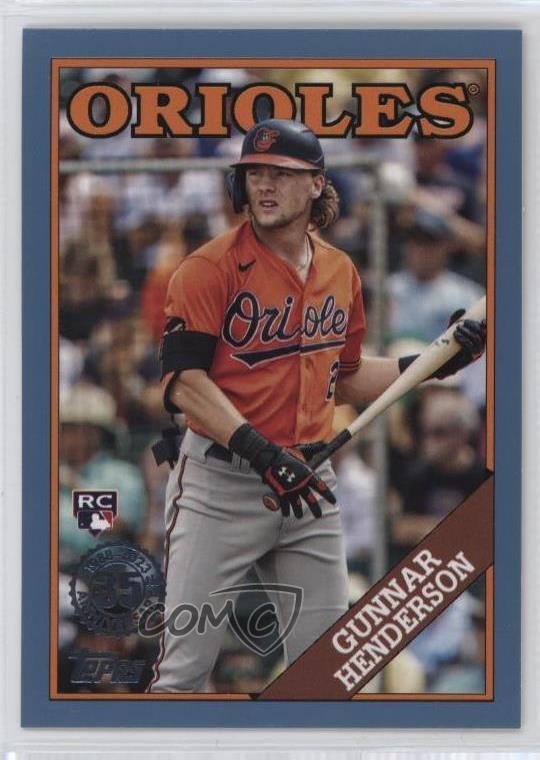 2023 Update 1988 Topps Baseball Blue /600 Gunnar Henderson Rookie RC 13kt