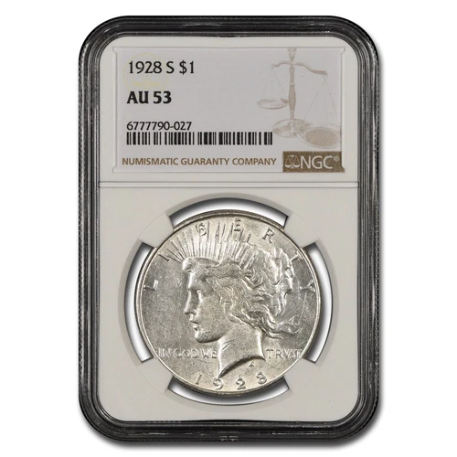 1928-S Peace Dollar AU-53 NGC