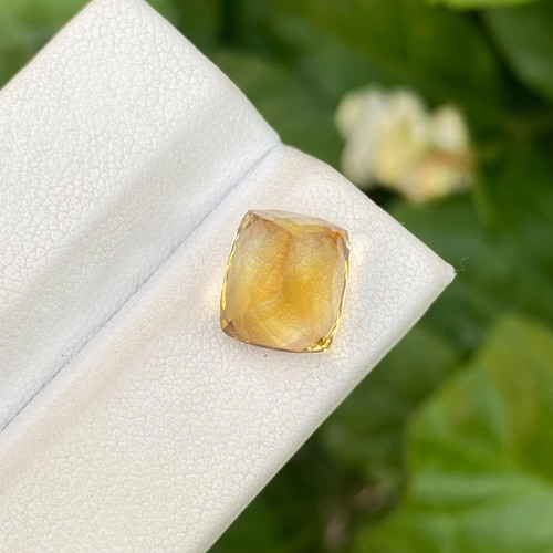 Flawless A+ Natural Certified Yellow Citrine 10.98 Ct Cushion Cut Loose Gemstone - Picture 6 of 6