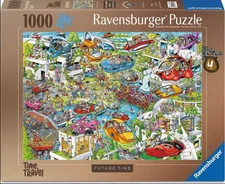 RAVENSBURGER 1000 PIECE PUZZLE TIME TRAVEL 4: FUTURE TIME RAY'S COMIC SERIES!!