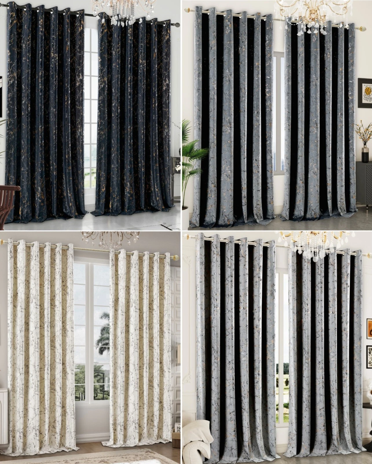 Luxury Crushed Velvet Curtains Eyelet Ring Top Ready Made Curtains For Window
Opens in a new window