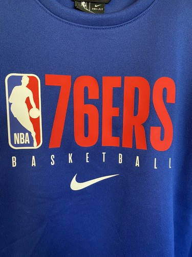 NWT NIKE Men’s Philadelphia 76ers sweatshirt Sz Med NBA Basketball Dri-fit - Picture 2 of 7